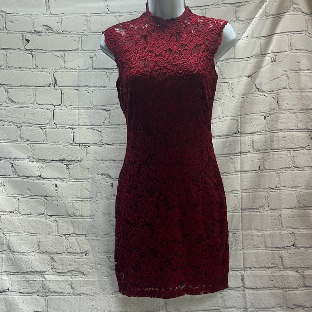 H&M, burgundy lace, womens dress - Picture 1 of 6